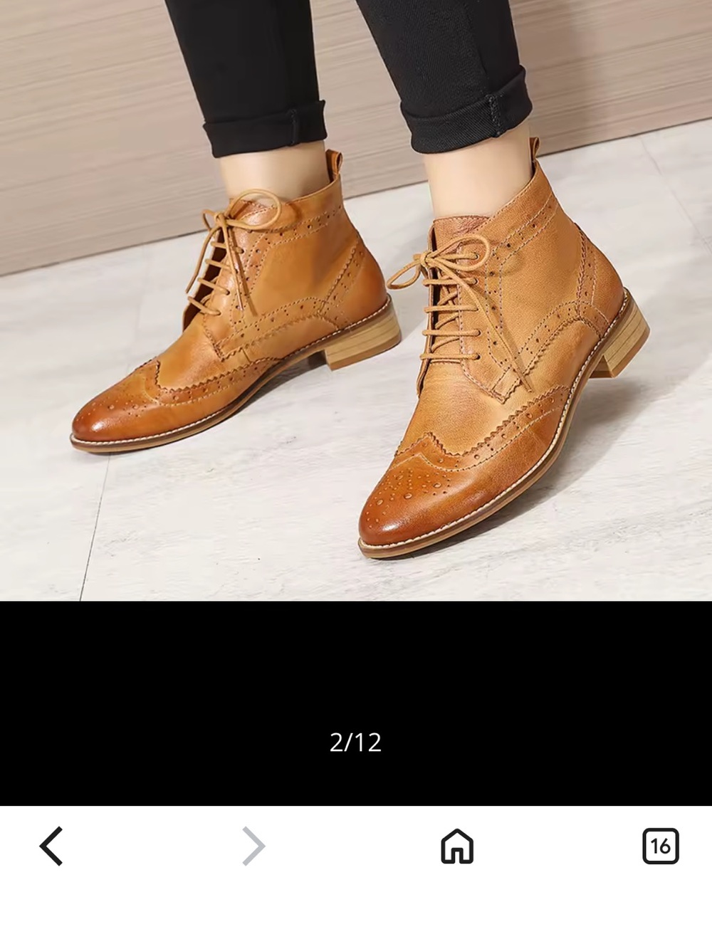 Mona Flying Women's Tan Lace-Up Leather Ankle Boots